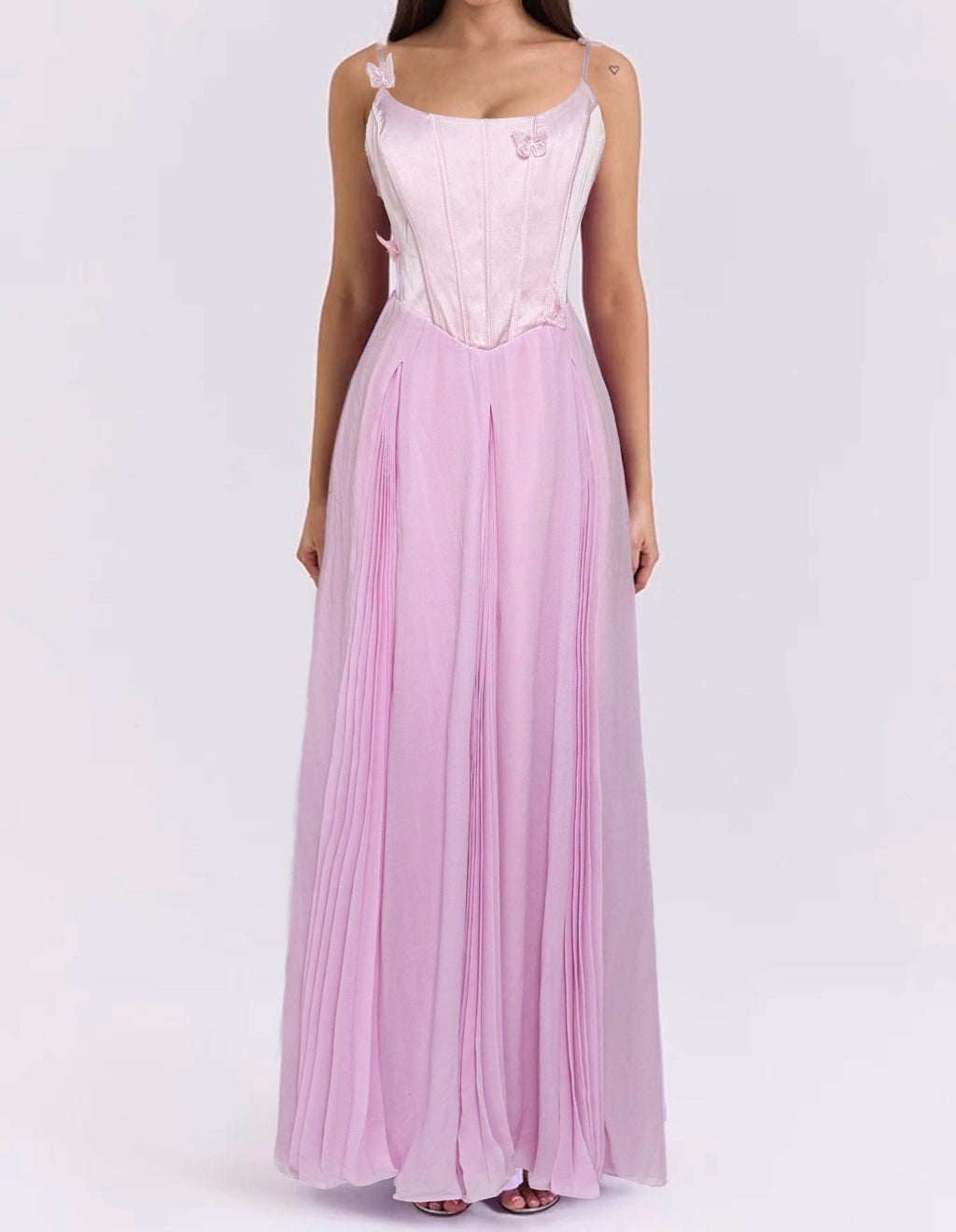 Women's Solid Color Butterfly Waist Detail Flared Swing Dress