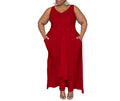 Plus Size Women's Sleeveless V-Neck Slim Skirt Suit – Solid Color Casual Set with Slit & Pockets