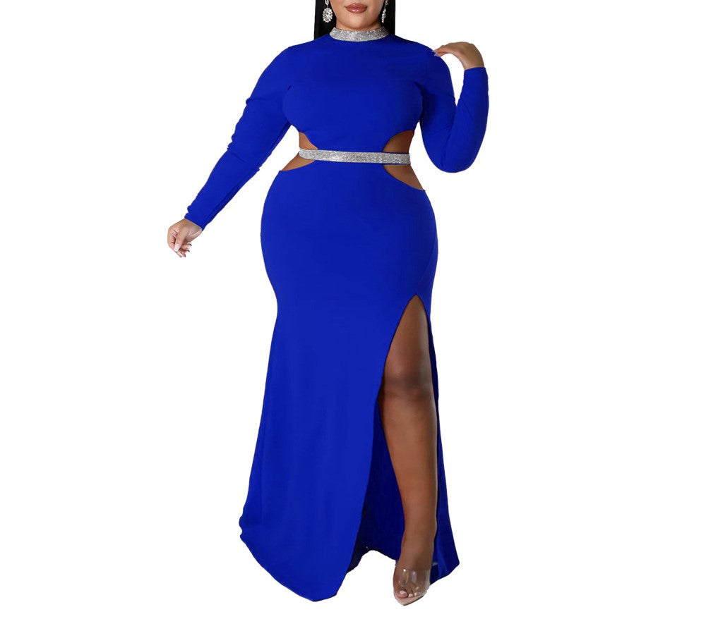 Chic Waist-Baring Slit Dress for Women – Elegant & Alluring Evening Wear