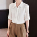 Women's Short-Sleeved Chiffon Shirt - Summer Lightweight Loose Fit Comfortable Top