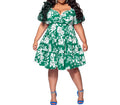 Summer New Plus Size Women's Printed V-Neck Midi Dress – Casual Fashion Skirt