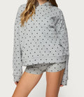 Polka Dot Hoodie and Shorts Two-Piece Casual Sports Set for Women