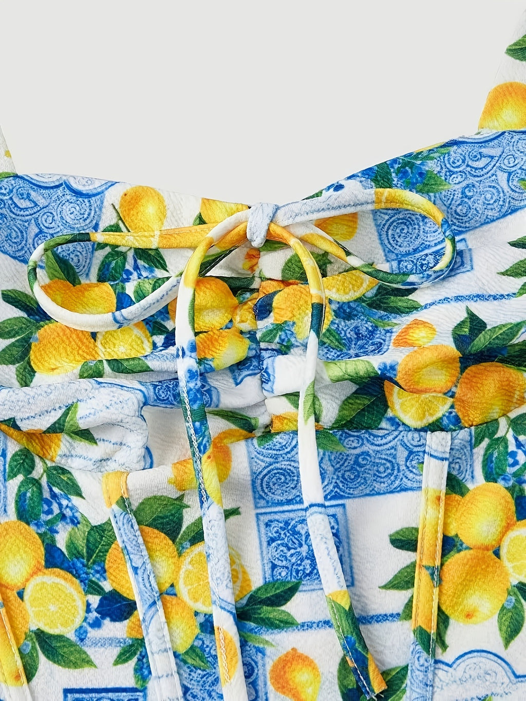 Women's Floral Print Spaghetti Strap Tie-Waist A-Line Midi Dress – Lightweight Summer Casual Dress