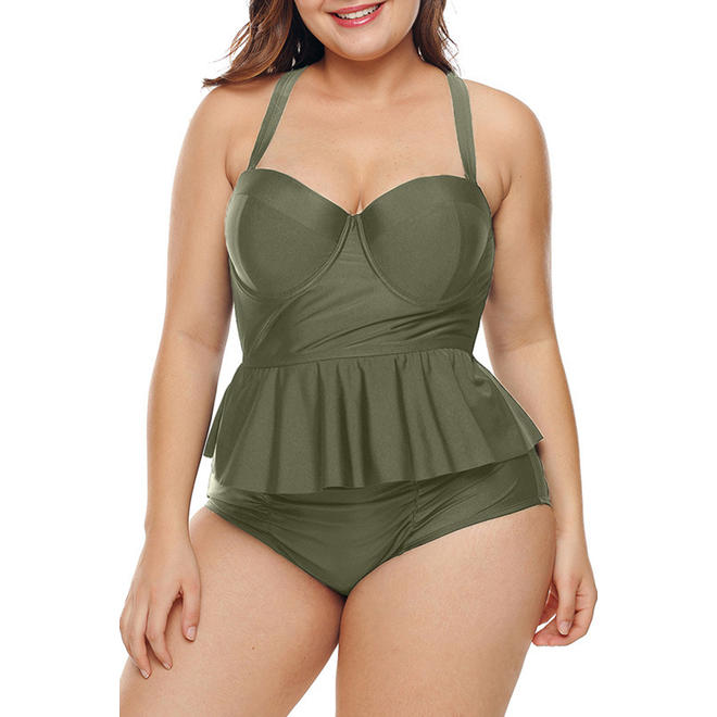 Women Summer Thin Polka Dotted Halter Neck Pretty Cool Swimwear