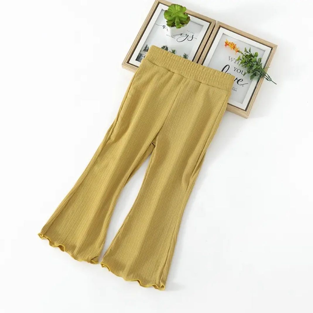 Girls’ Summer Flared Pants – Baby Red Ice Silk Lightweight Breathable Comfort Trousers - RAC26JP5433BATB