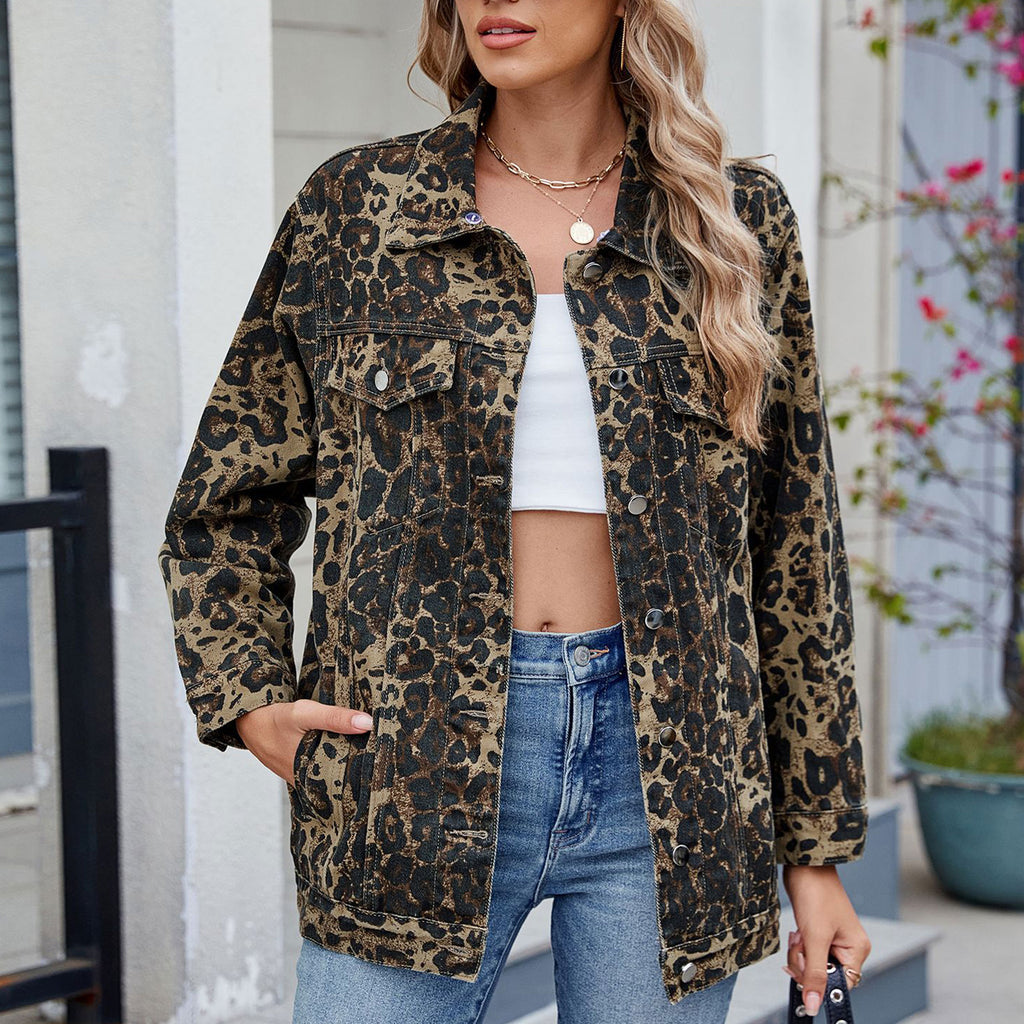 New Versatile Slim Retro Classic Loose Denim Jacket - Women's Casual Vintage Jean Top