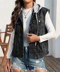 Women’s Classic Style Washed Denim Vest Top