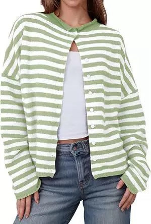 Women's Striped Cardigan - New Autumn and Winter Casual Knitwear