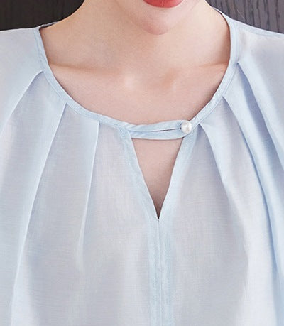 Women's Short-Sleeved Chiffon Shirt - Summer Lightweight Elegant Top