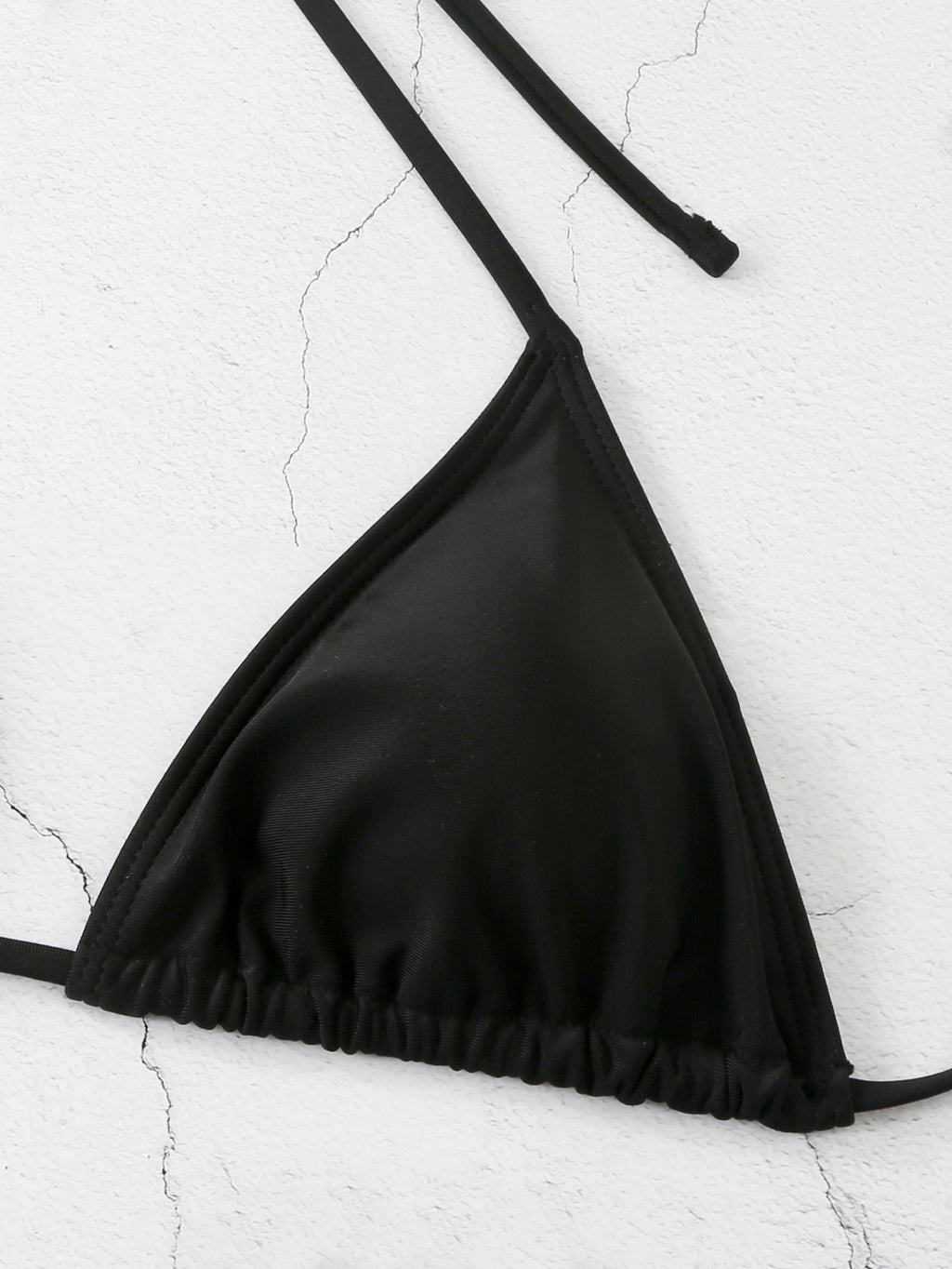 New Solid Color Lace-Up Neck Triangle Bag Bikini Split Swimsuit for Women