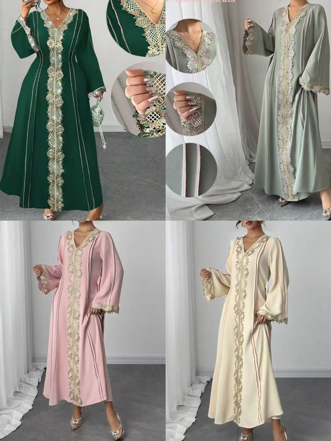 Women's Elegant Lace Long Robe Dress Loose Fit Fashion Maxi Dress for Casual Party Vacation Wear