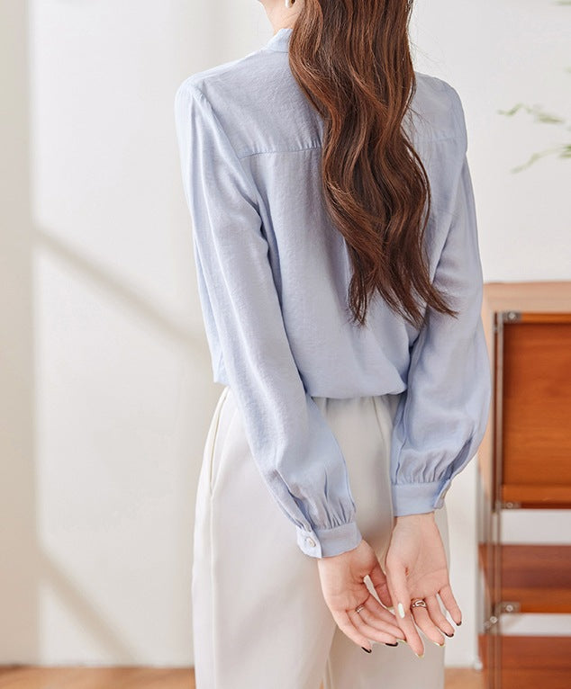 Women's V-Neck Spring & Autumn Casual High-End Plus Size Fashion Shirt