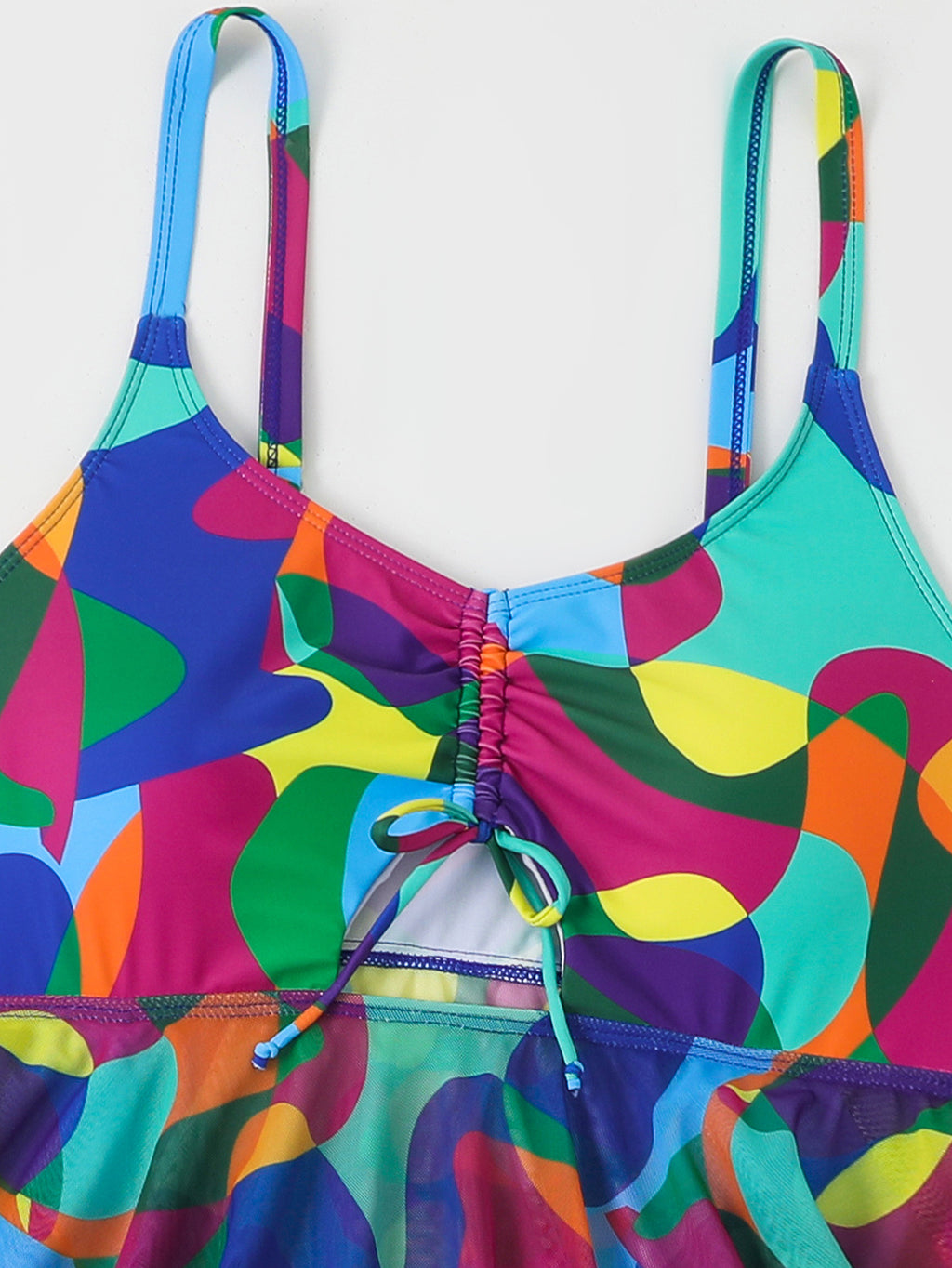Plus-Size Printed Split Skirt Two-Piece Swimsuit – Flattering & Comfortable Beachwear for Curvy Women