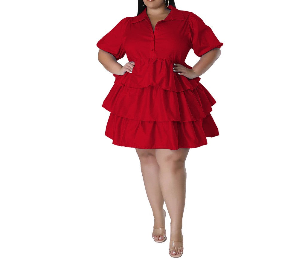 Women's Casual Loose Plus Size Dress – Short Sleeve Flowy Tunic Dress with Pockets – Boho Summer Sundress for Daily Wear