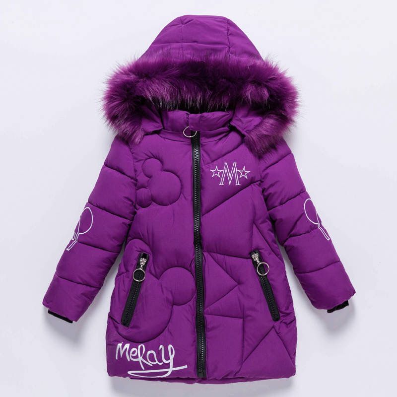 New Winter Girls’ Cotton-Padded Coat – Thickened Mid-Length Warm Jacket - RAC25JP3285GDRESS