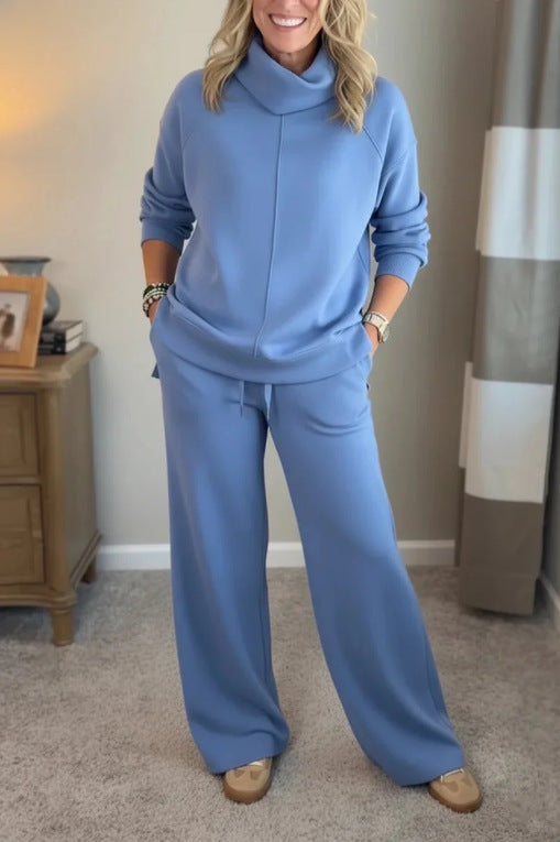 Women's Autumn & Winter Turtleneck Sweatshirt 2-Piece Set