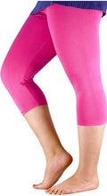 Solid Black Milk Silk Cropped Leggings for Women, Stretch Tight Yoga Running Safety Pants, Plus Size