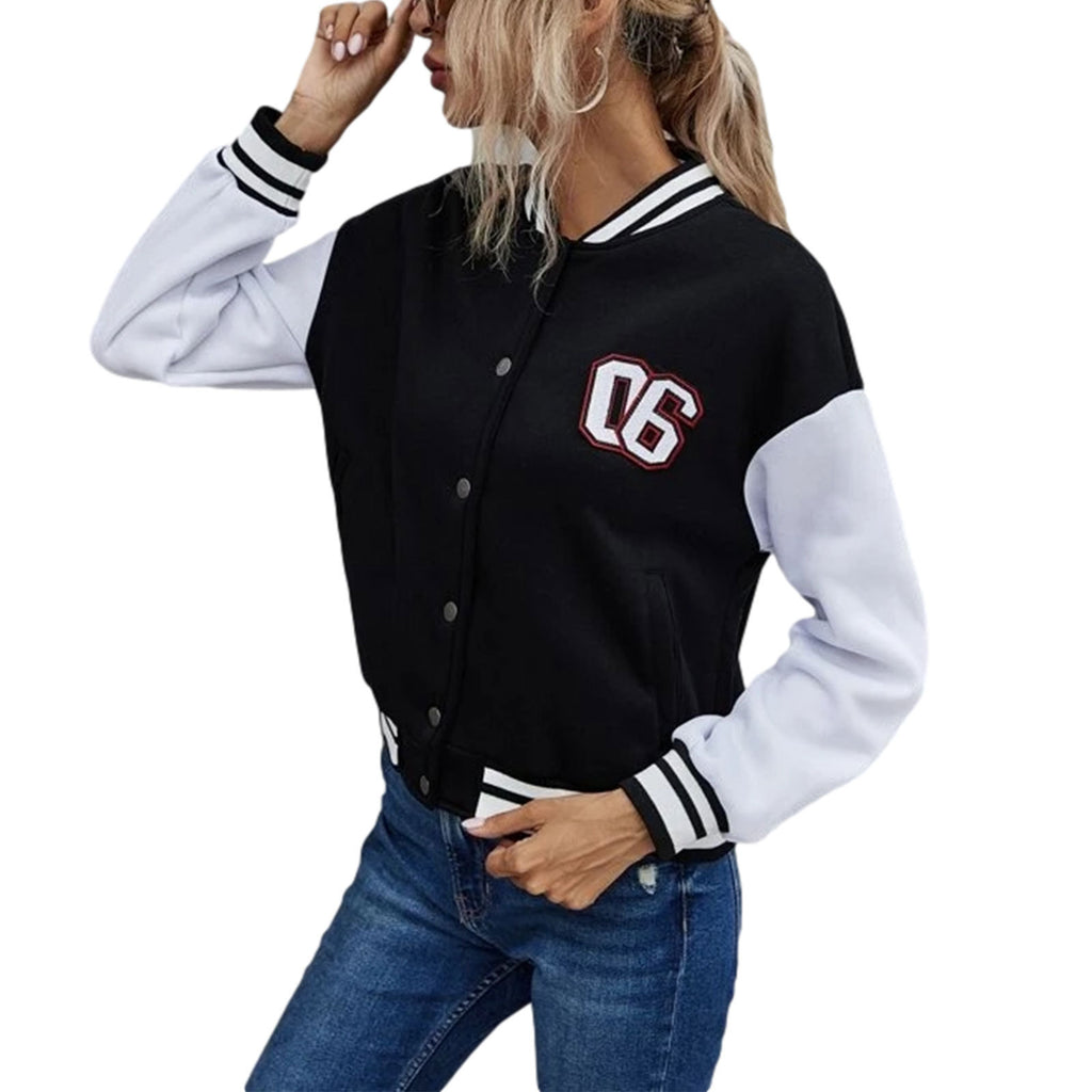 Classic Patchwork Leather Sleeve Letter Baseball Jacket