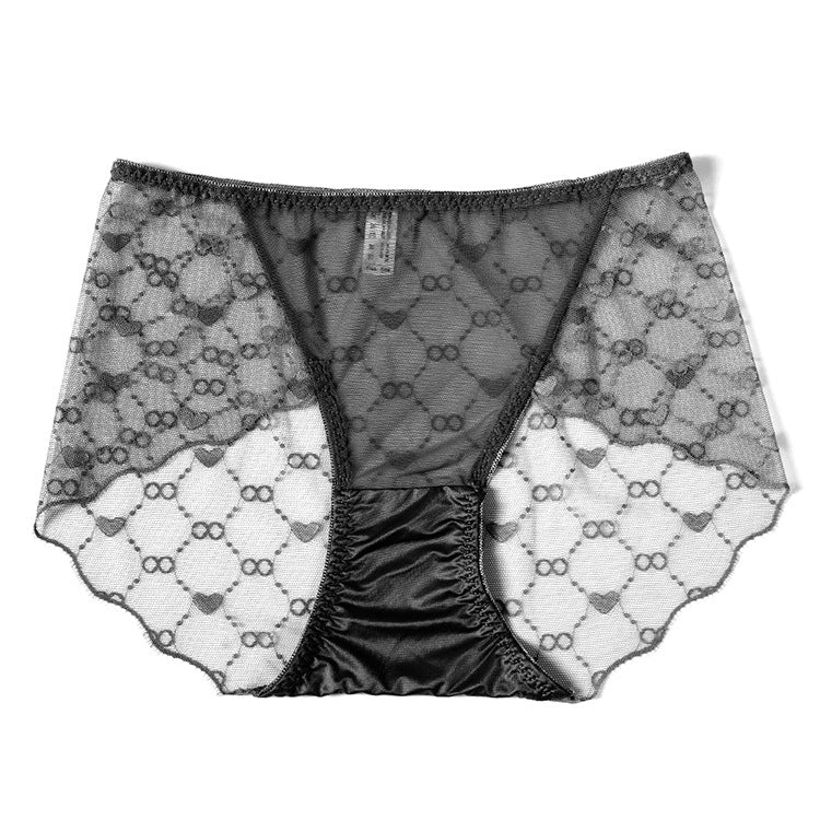 Women's Ice Silk Lace Cut-Out Low-Waist Briefs – Lightweight, Breathable & Comfortable Everyday Underwear