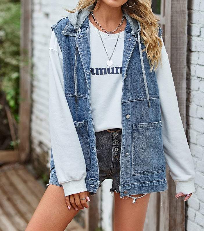 Women’s New Loose Casual Denim Vest – Sleeveless Top