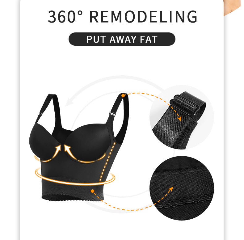 Max‑Control Vest Sports Bra with Full‑Back Shaping Panel – High‑Support Plus Size