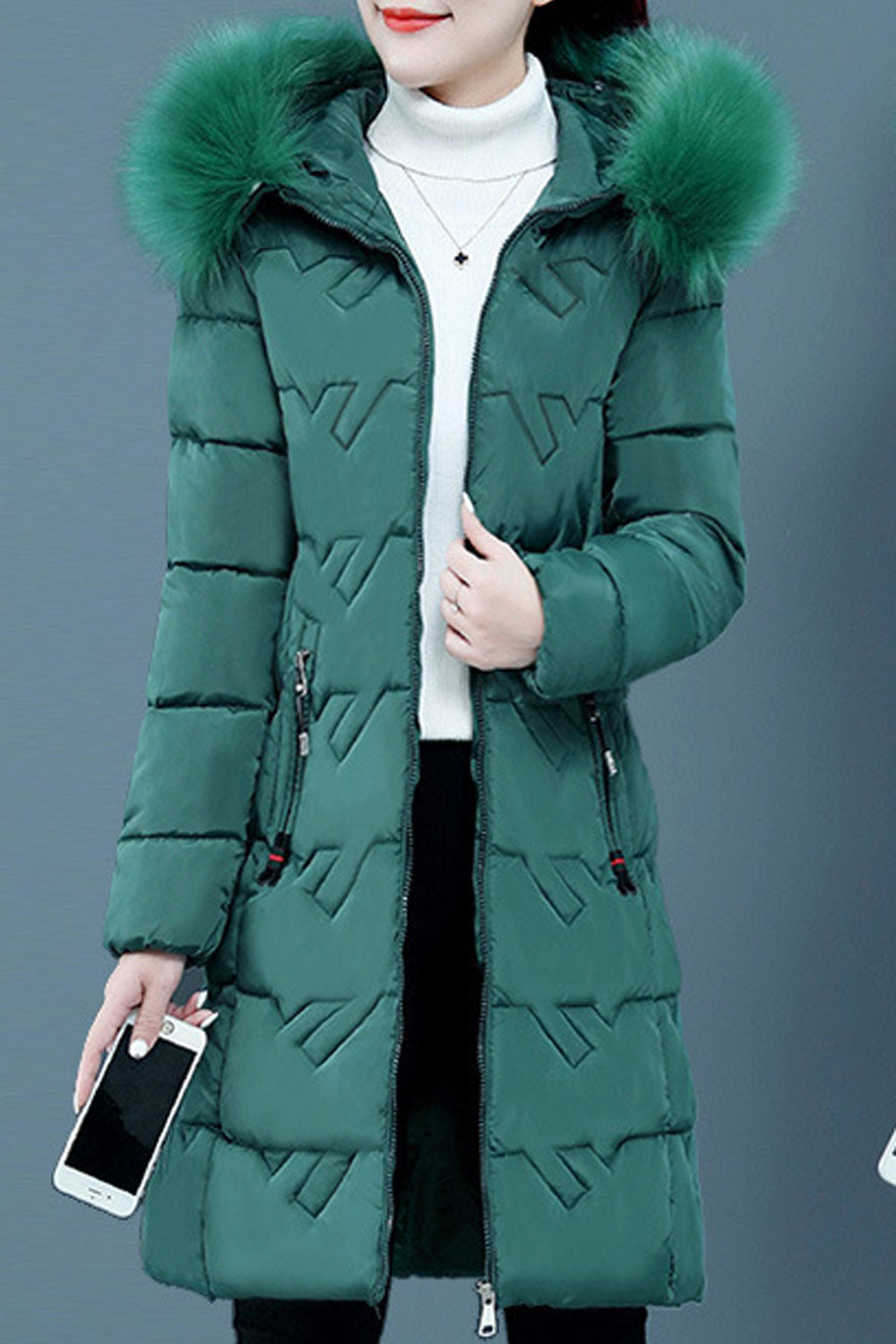 Women Long Thick Padded Outdoor Winter Jacket