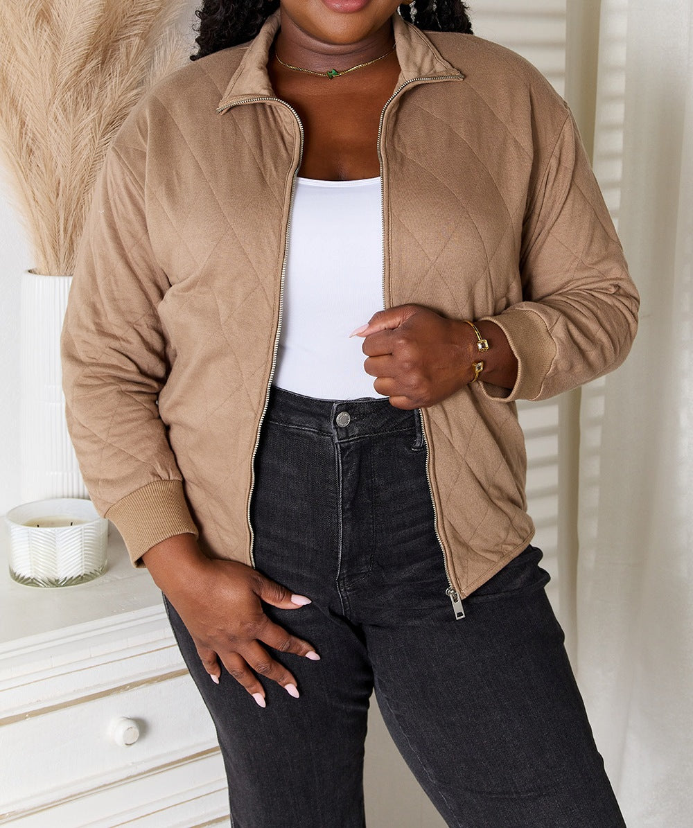 Women's Heimish Full Size Zip-Up Jacket with Pockets