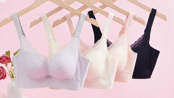Wireless Lace Push-Up Bra – No Side Bone, No Ring, Adjustable & Ultra-Comfortable Lingerie