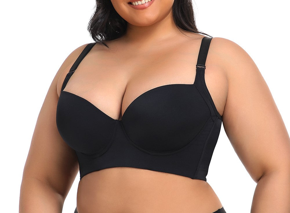 Large Size Glossy Intimates Women’s Adjustable Steel Ring Support Bra