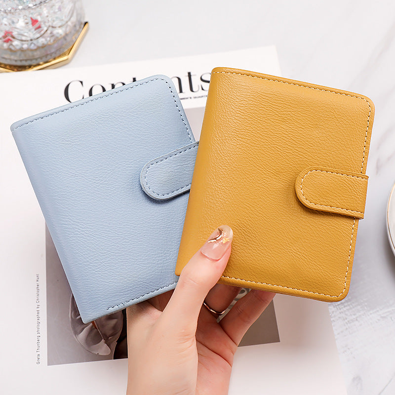 2026 New INS Style Solid Color Women’s Short Wallet with Zipper – Cute PU Leather Coin Purse & Student Card Holder