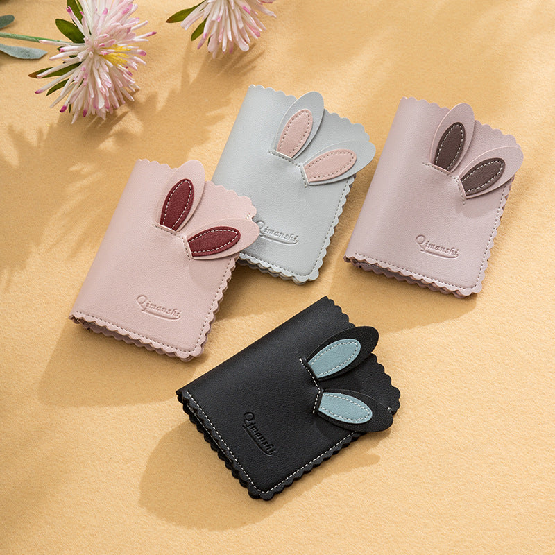 2026 New Rabbit Ear Card Holder Women’s Short Wallet – Cute Coin Purse & Fashion Card Case