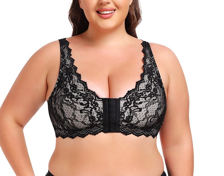 Plus Size Lace Full Cup Bra with Side Breast Support | Comfort Fit Supportive Vest Bra