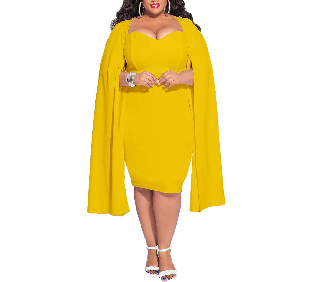 Plus Size Women’s Autumn & Winter Elegant Bodycon Dress – Fashionable Long-Sleeve Slim Fit Skirt Dress