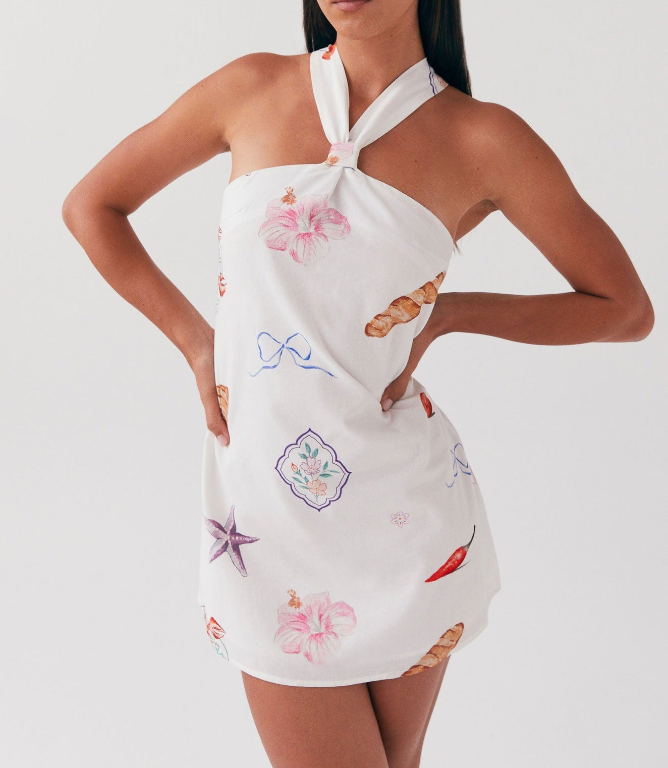 Versatile Adjustable Waist Backless Bow Detail Dress