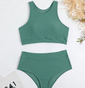 New Style Solid Color Vest-Style Bikini Swimsuit for Women