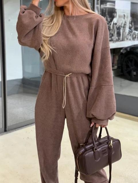 Women's Solid Color Casual Workwear Two-Piece Set