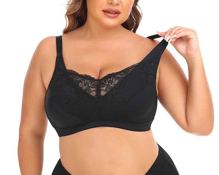 Large Size Sports Bra Wireless American Back Lace Vest Style Comfortable Underwear