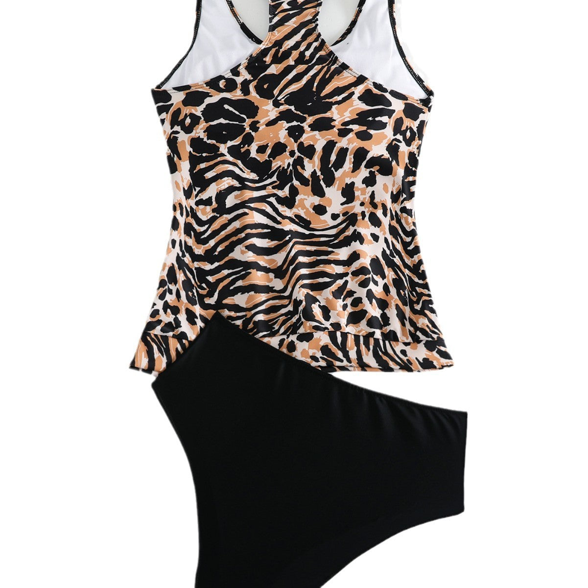New Leopard Print Slim Fit High Waist Split Bikini Swimsuit