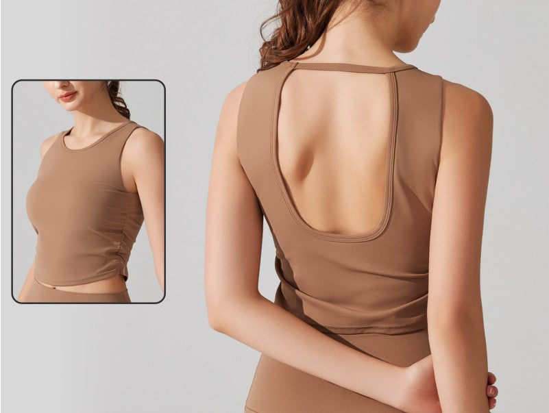 Women Wide Shoulder Strap Sports Bra for Women - Shockproof, Big U Back, Gathered Design, Yoga & Running Training Vest