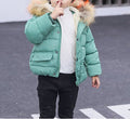 Girls Cotton-Padded Short Coat with Detachable Real Fur Collar – Infant & Toddler Export Style - RAC25JP3295BATOW