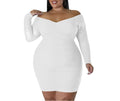 Autumn Plus Size Women's Bodycon Dress with Sheer Mesh Blouse Sleeves – Elegant Nightclub & Party Style