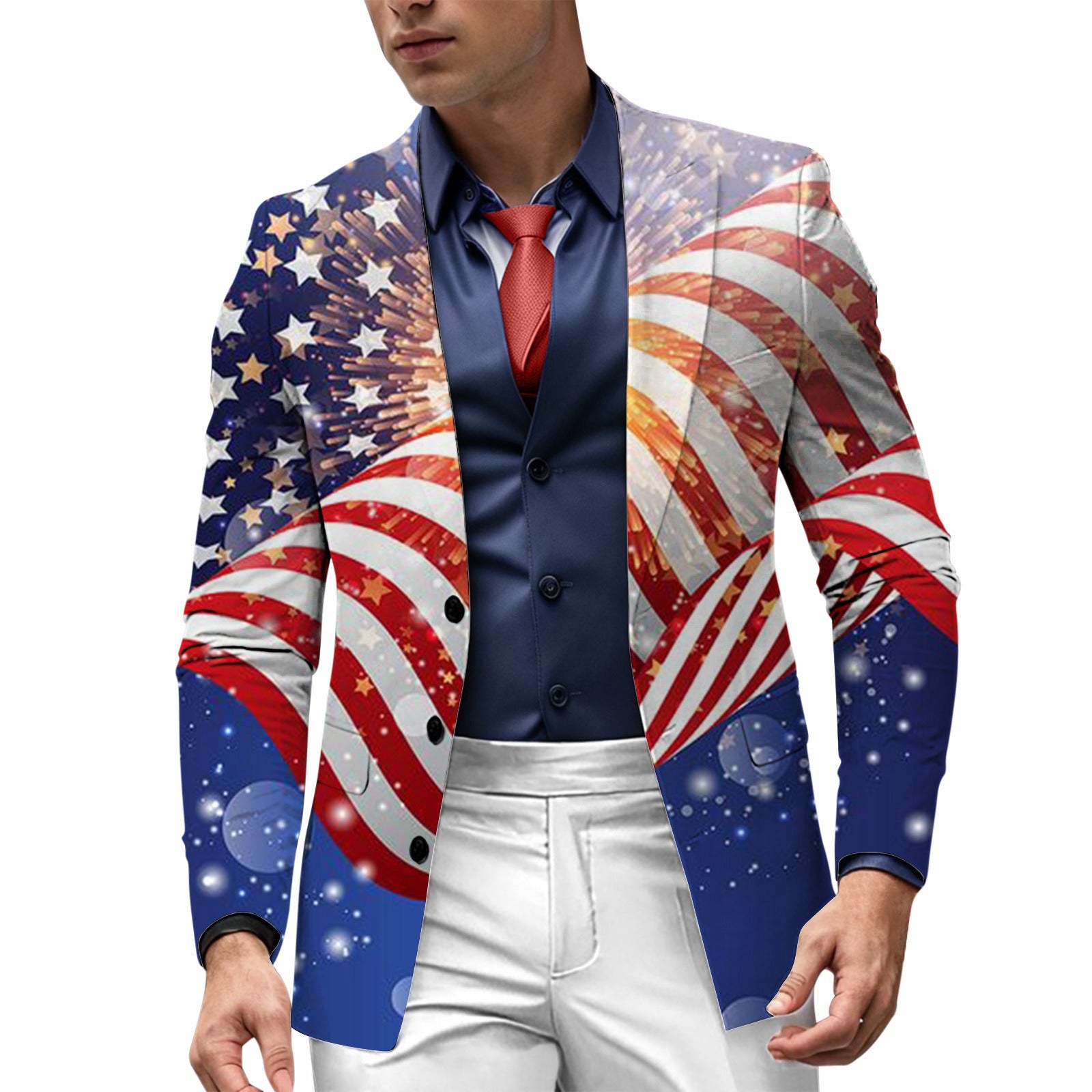 American Flag 3D Print Casual Suit Jacket