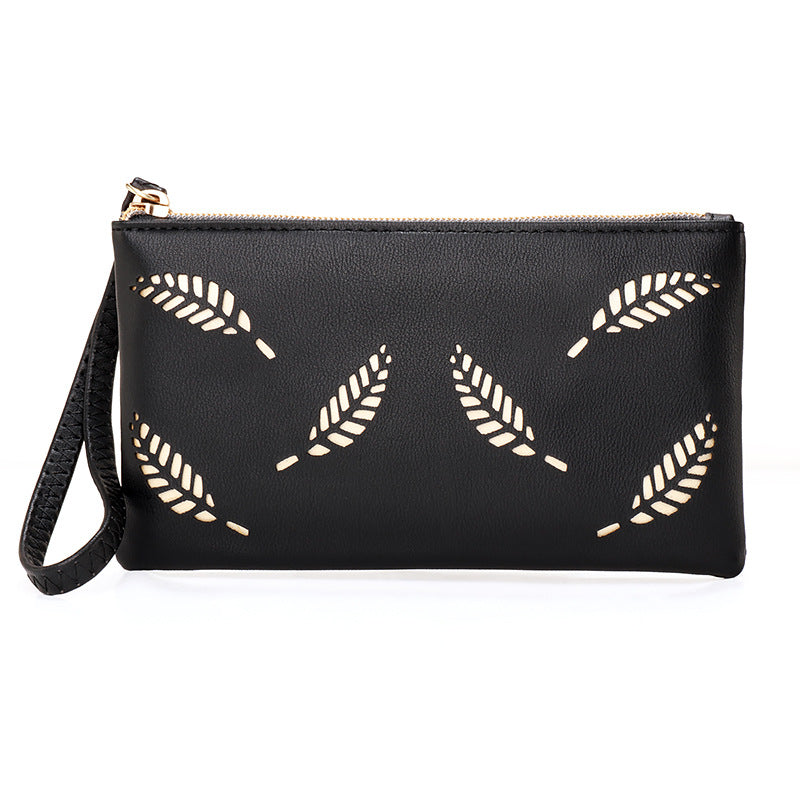 New PU Leather Cut-Out Zipper Women’s Mobile Phone Bag Coin Purse Wallet