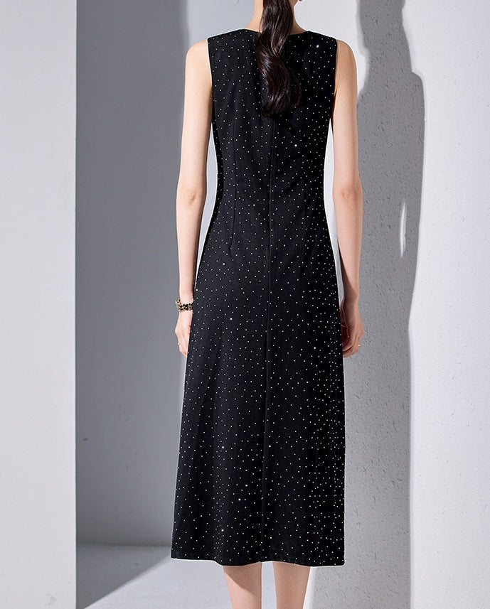 High-End Spaghetti Strap Autumn A-Line Dress for Petite Women