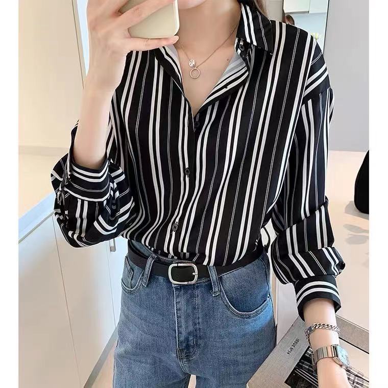 Women's Spring/Autumn Loose Striped Shirt