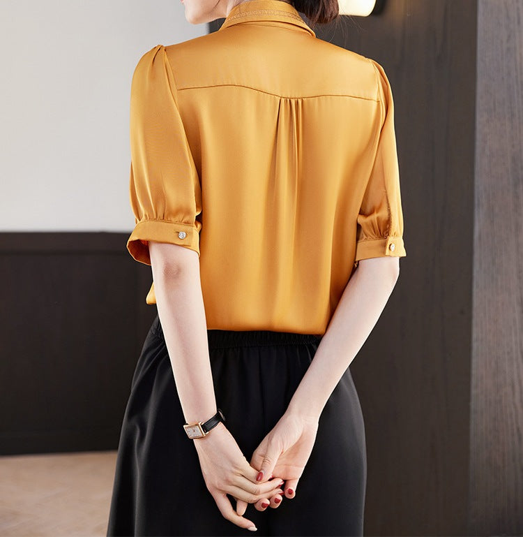 Women's Short-Sleeved Chiffon Shirt - Summer Lightweight Loose Fit Comfortable Top