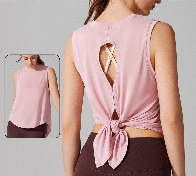 Sleeveless Sports Vest - Summer Running & Fitness Top, Loose Cover-Up, Slit Outerwear, Backless Yoga Wear