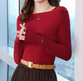 Women's One-Shoulder Knit Top - Elegant Slim Fit for Autumn & Winter