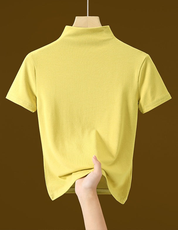 Women's Spring & Summer Half Turtleneck Slim Fit Inner Layering Shirt