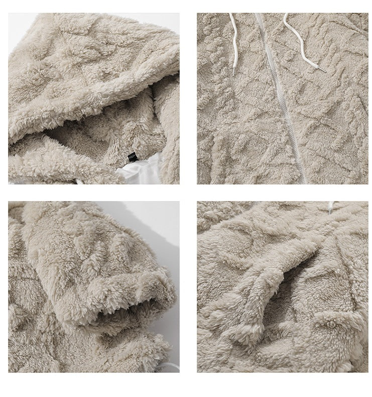 Women’s Winter Lambswool-Style Jacket – 100% Polyester Fiber Warm Outerwear